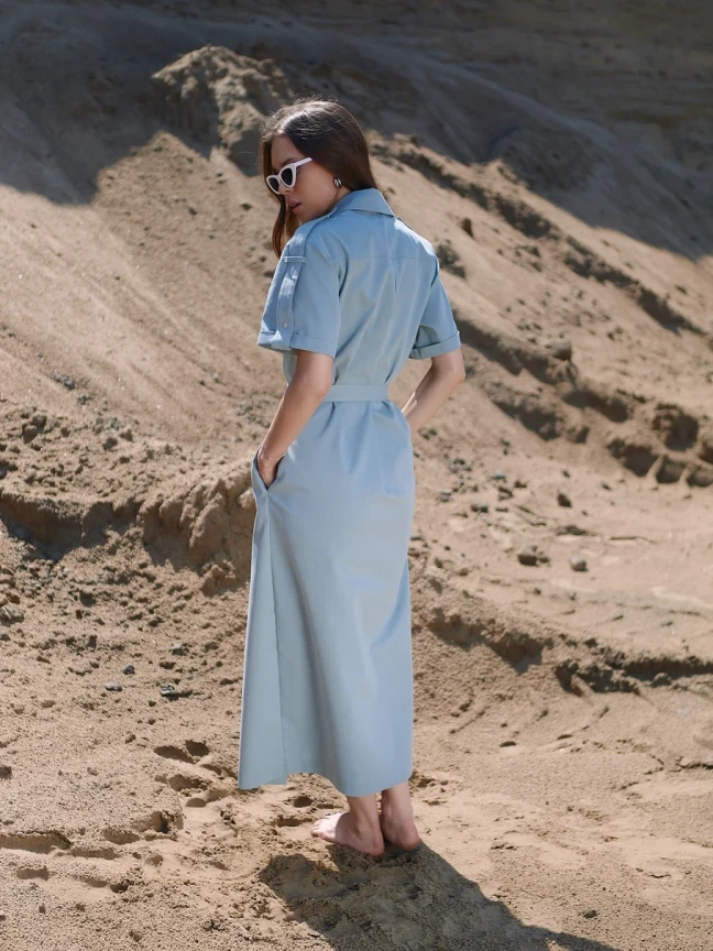 Платье из хлопка Шалфей