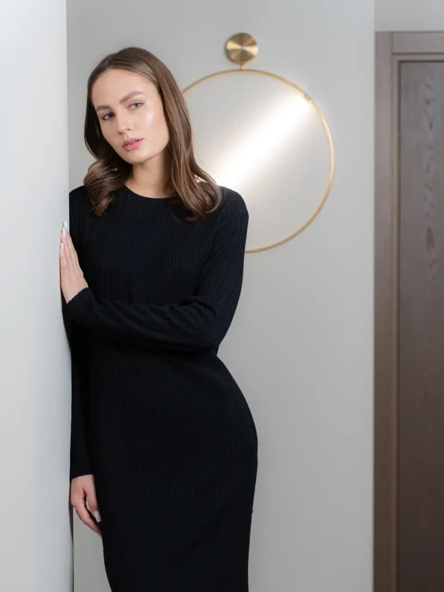 Платье из трикотажа Черное