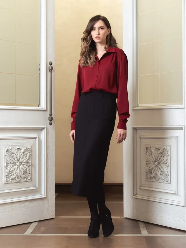 Купить юбку миди прямого кроя (Черный) в интернет-магазине женской одежды Bonchic. Недорого. Премиальное качество. Собственное производство.