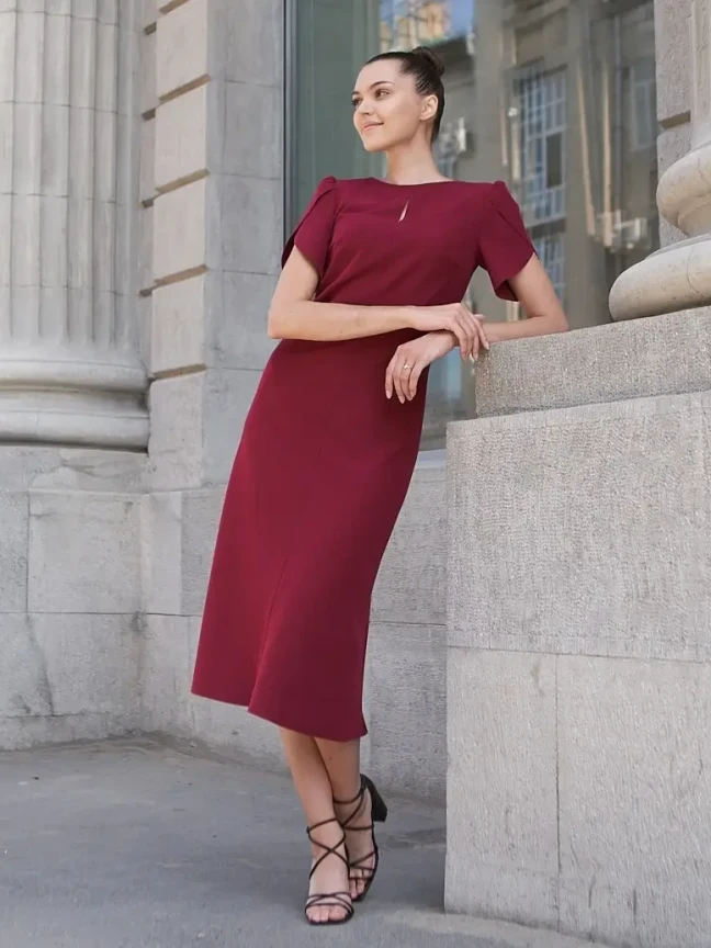 Платье коктейльное Бордо