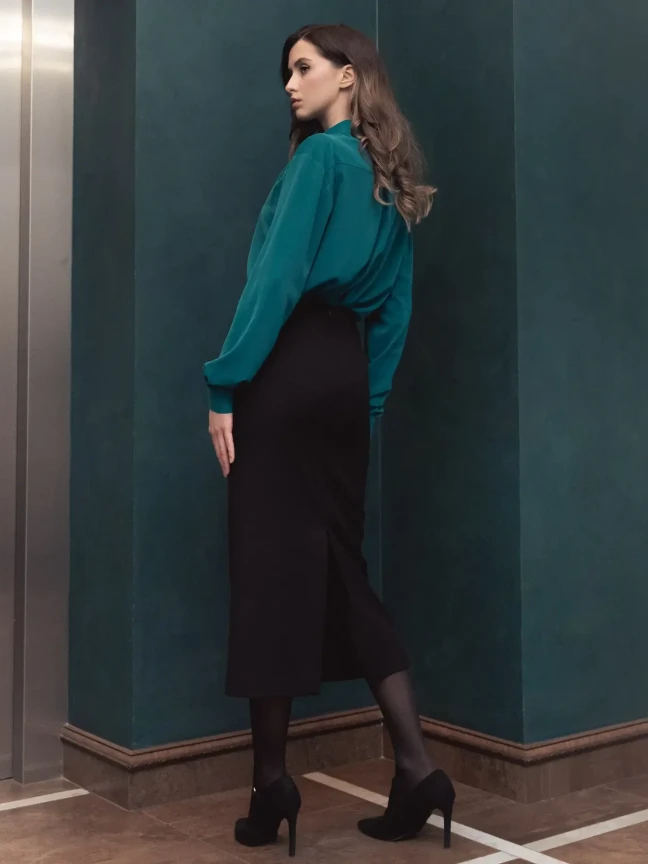 Купить юбку миди прямого кроя (Черный) в интернет-магазине женской одежды Bonchic. Недорого. Премиальное качество. Собственное производство.