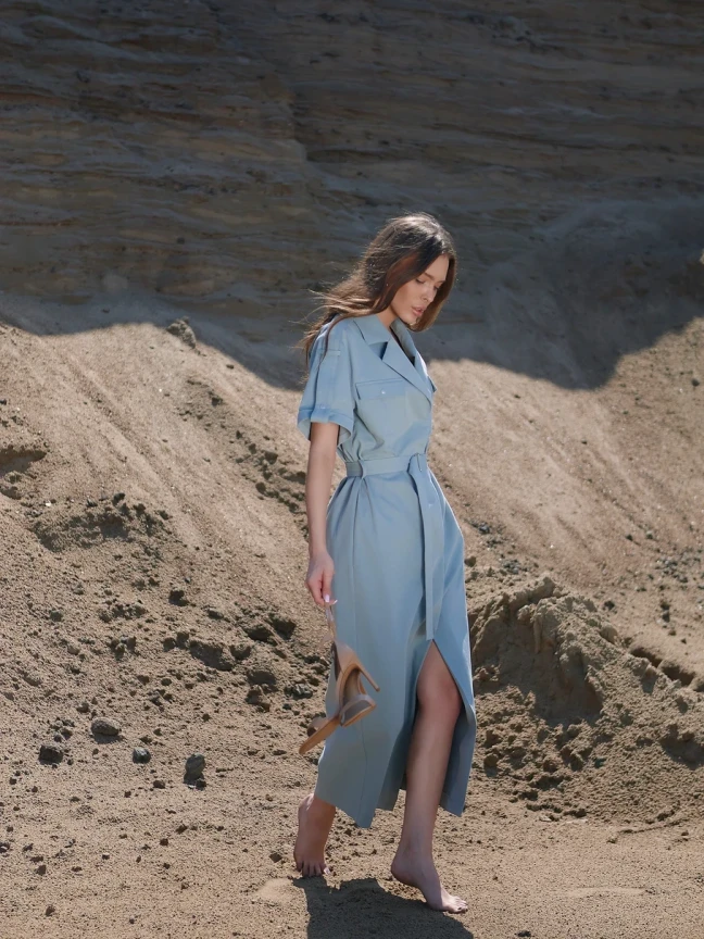 Платье из хлопка Шалфей