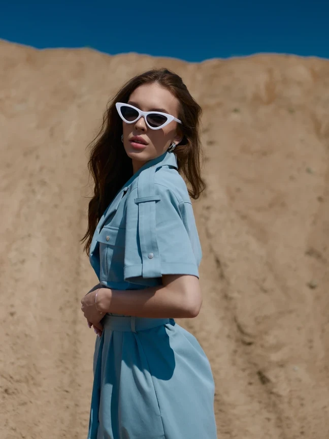 Платье из хлопка Шалфей