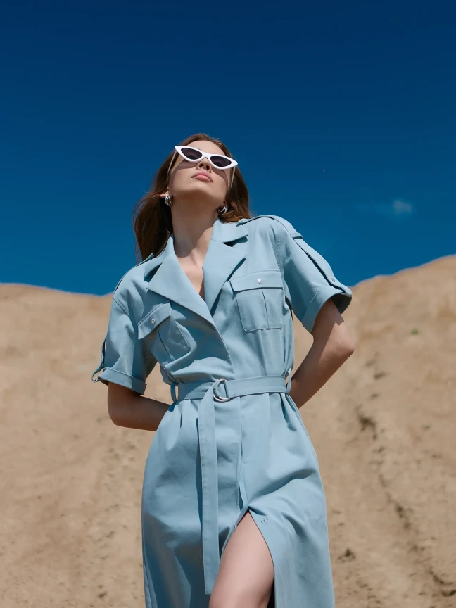 Платье из хлопка Шалфей